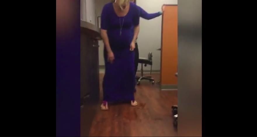 pregnant-prankster-woman-pulls-the-my-water-broke-prank-on-her-coworker